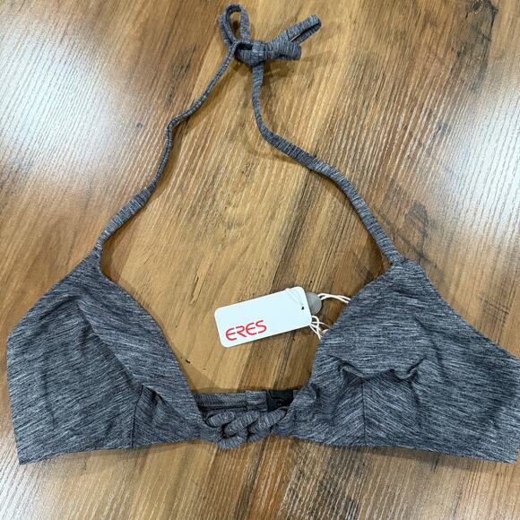 Eres Other - Eres Manchette Twisted Front Crayon Gray Retro Bikini Top US 12 $255